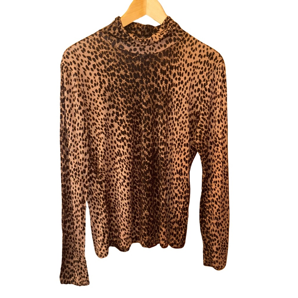 7️⃣H&M Large - Slim Fit Cheetah print Long sleeve Top